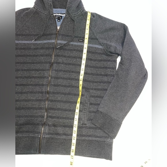 RVCA Striped Full Zip Hoodie Gray Mens XL - Picture 4 of 6
